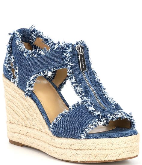 wedge trainers michael kors|michael kors denim wedges.